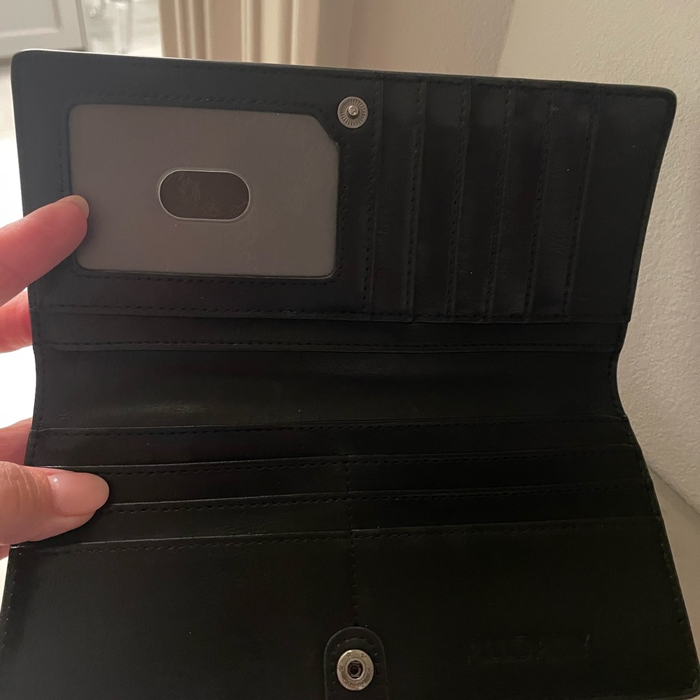 COPY - Black leather thin wallet 71/2 W x 4 H